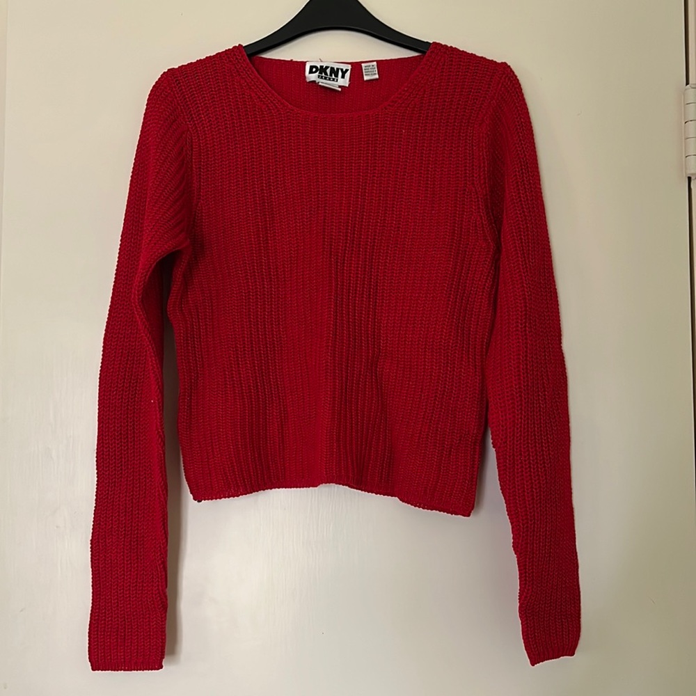 DKNY Red Knit Sweater